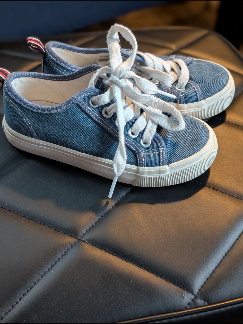 GAP Blue Denim Kids Sneakers with White Laces